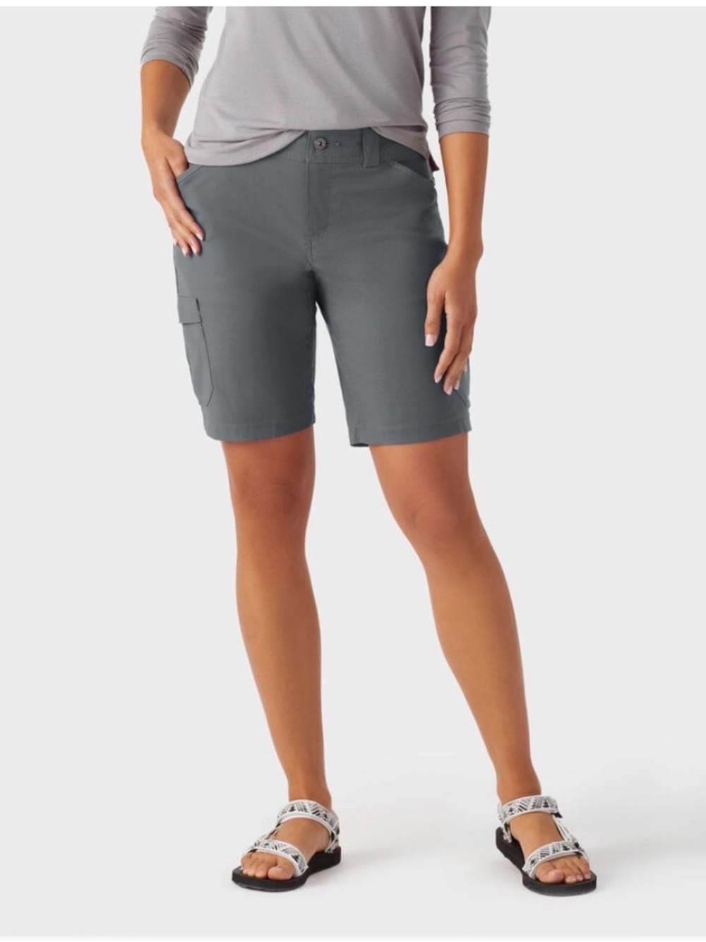 Women’s Duluth Dry on the Fly 10" Shorts in Gray Lead size 10